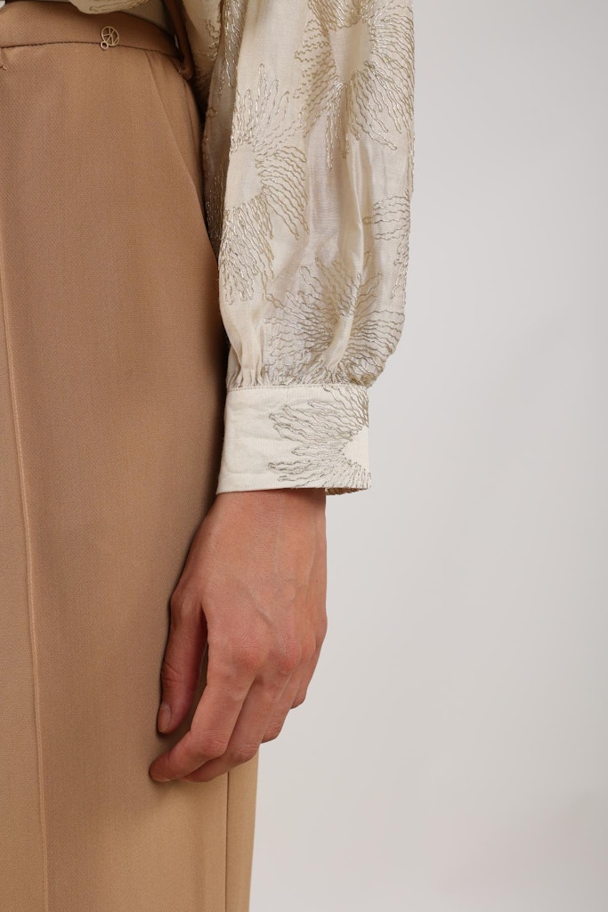 Nola Blouse Embroidery - Ecru Dessin