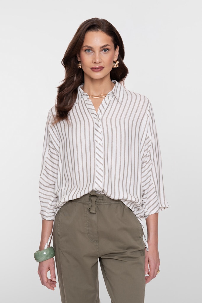 Blouse Lurex Stripes - Ecru Dessin