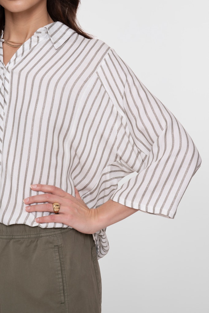 Blouse Lurex Stripes - Ecru Dessin