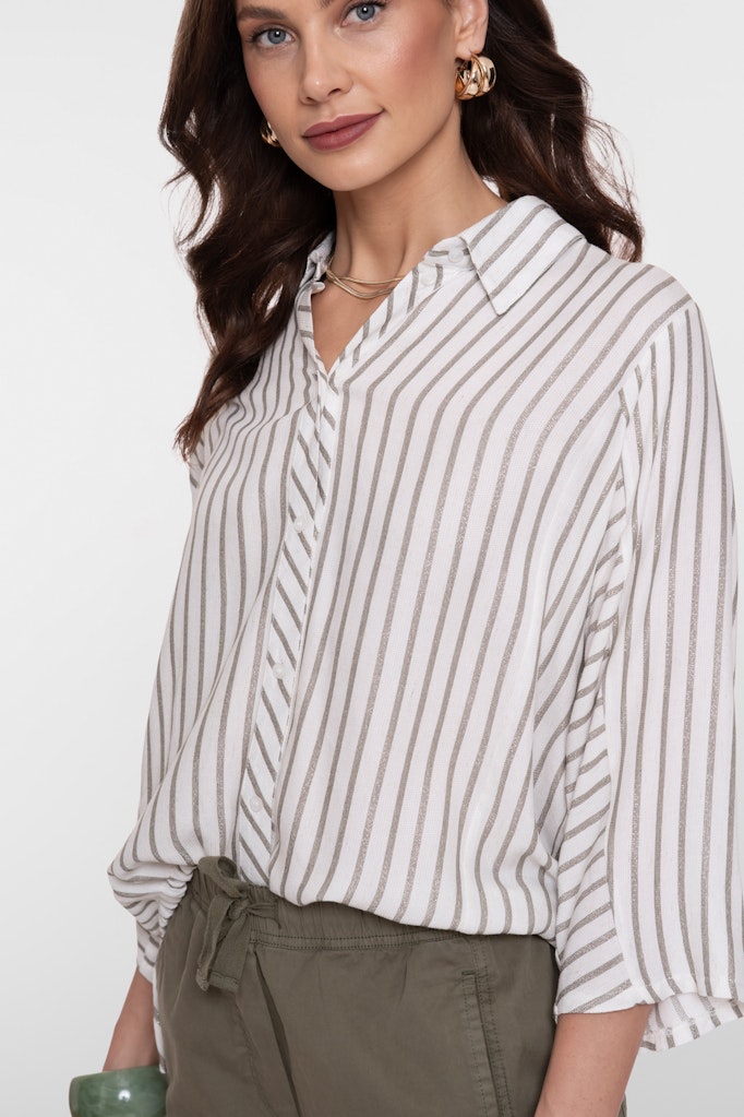 Blouse Lurex Stripes - Ecru Dessin