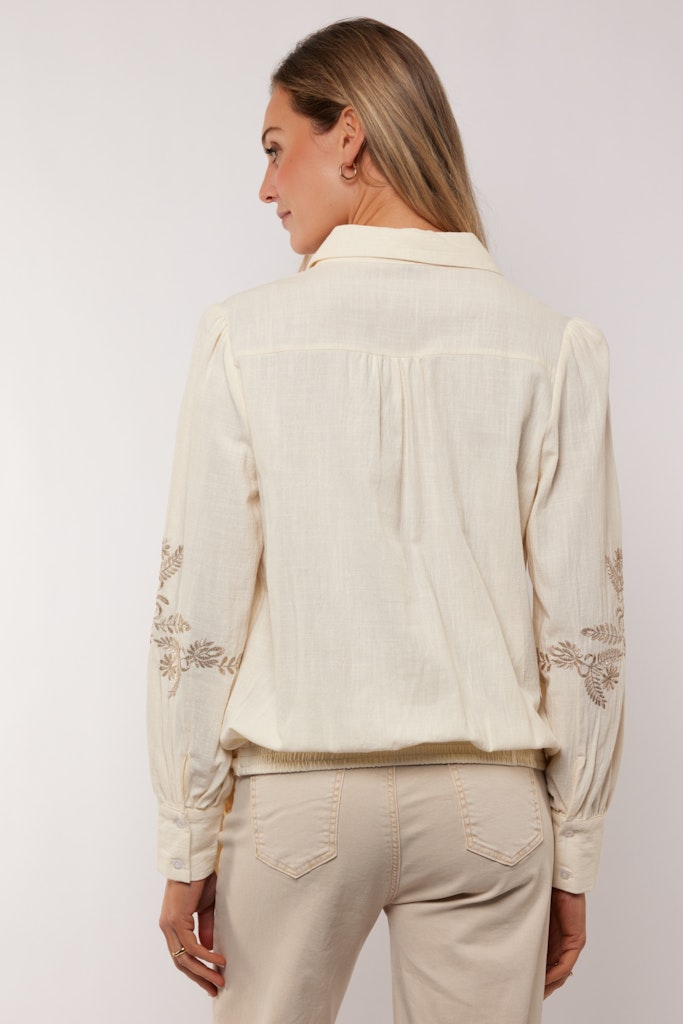 Hana Blouse - Wit Dessin