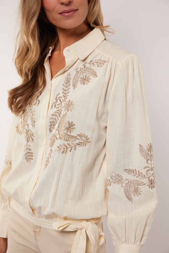 Hana Blouse - Wit Dessin