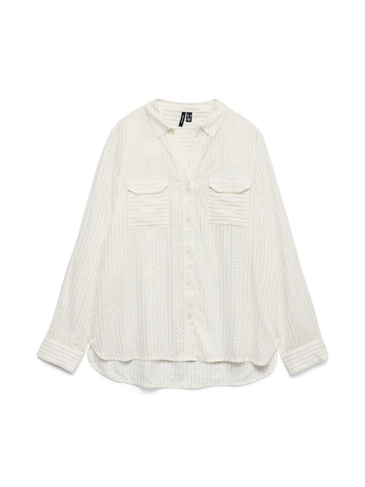 Vmbumpy Ls Glitter Shirt Wvn Ga Noos - Wit Dessin