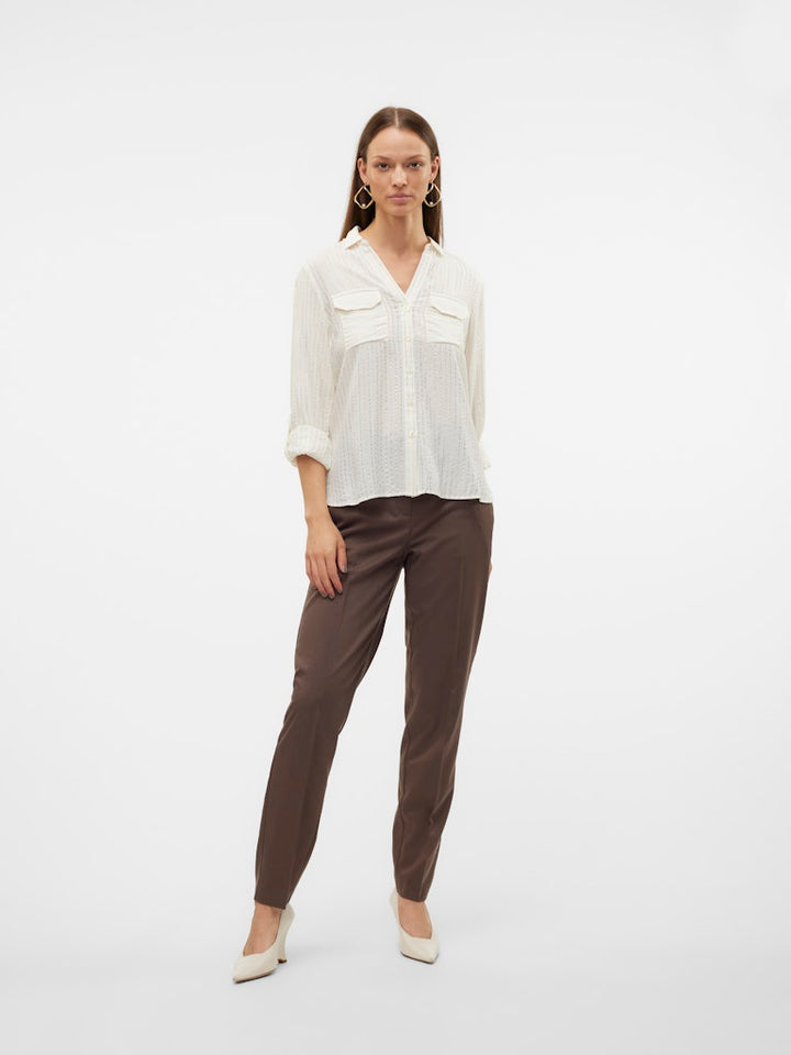 Vmbumpy Ls Glitter Shirt Wvn Ga Noos - Wit Dessin