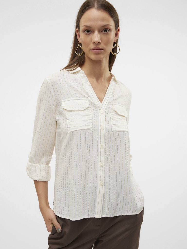Vmbumpy Ls Glitter Shirt Wvn Ga Noos - Wit Dessin