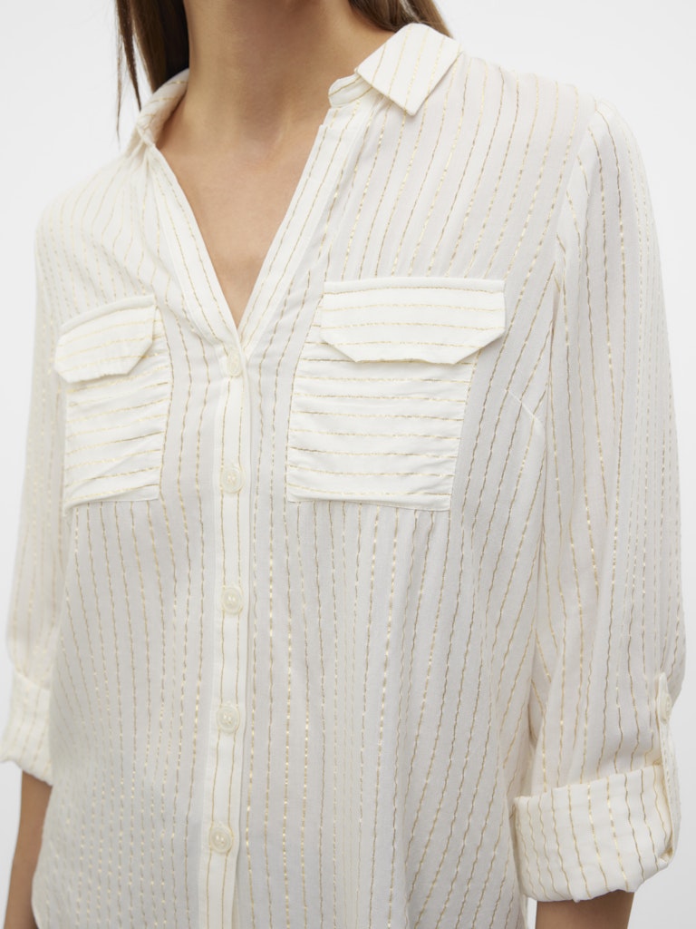 Vmbumpy Ls Glitter Shirt Wvn Ga Noos - Wit Dessin