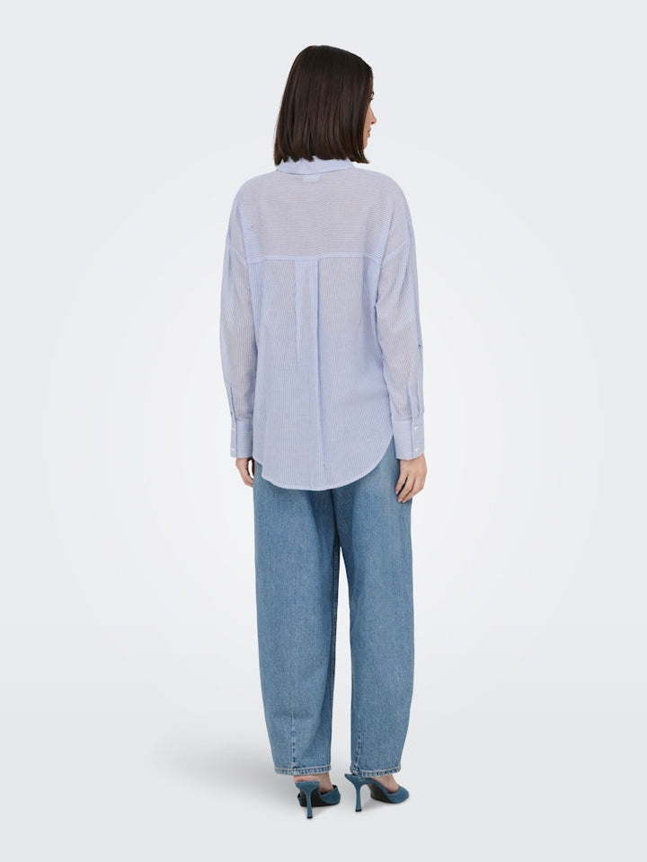 Jdypaige L/s Loose  Emb. Shirt Wvn - Wit Dessin