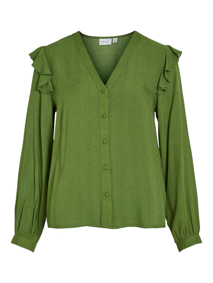 Videstina V-neck Ls Top - Groen