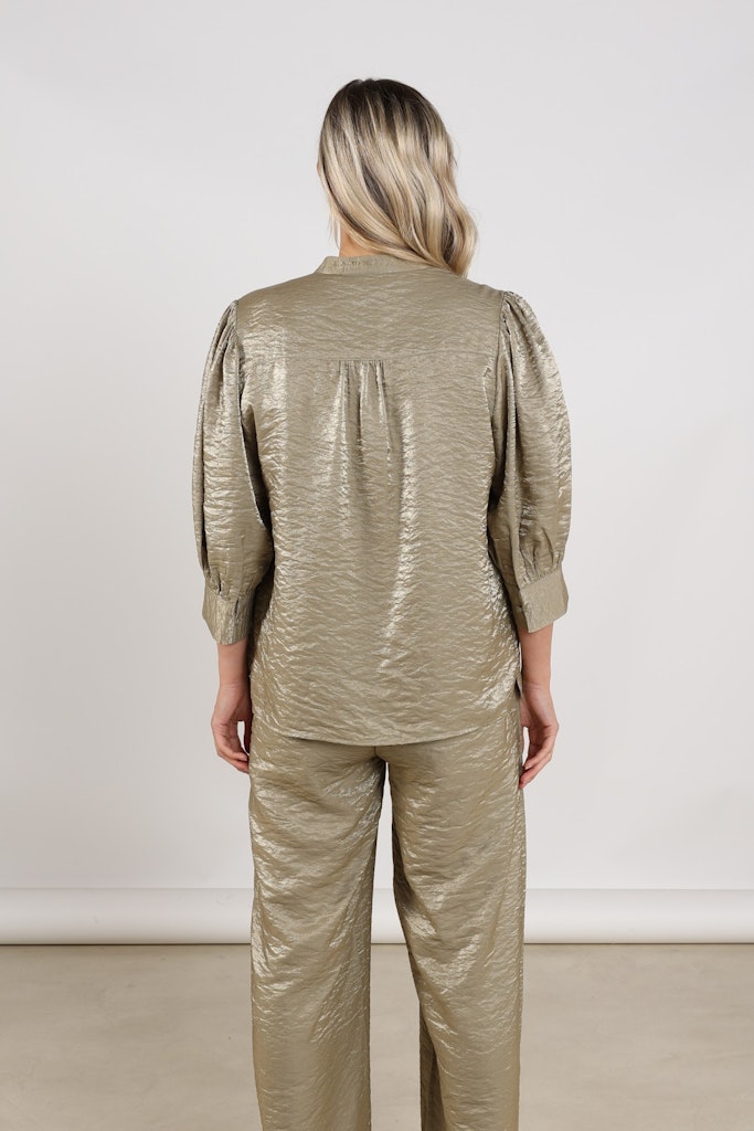Lilly Blouse Shiny - Oud Groen