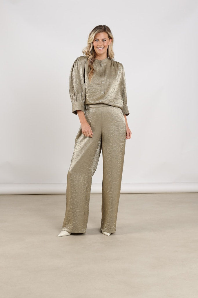 Lilly Blouse Shiny - Oud Groen