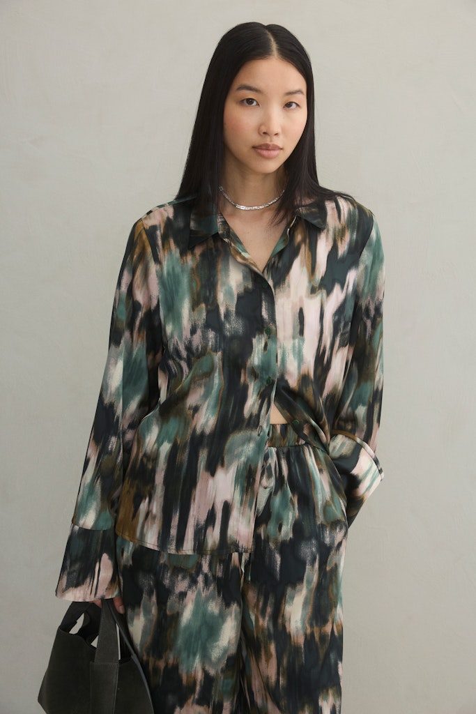 Vimallo L/s Shirt #8 - Groen Dessin