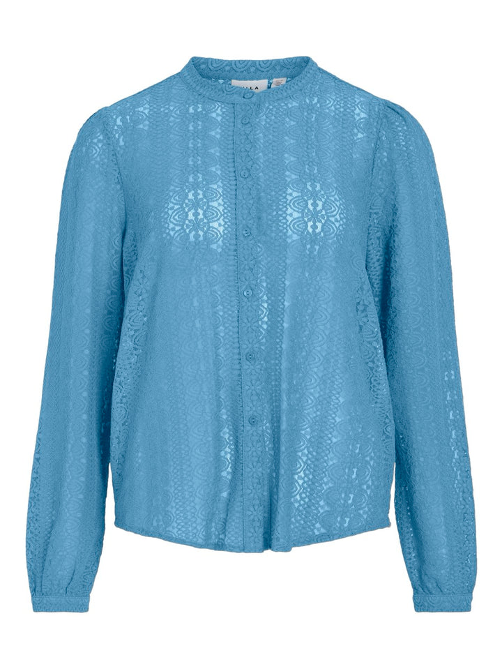 Vichikka Lace L/s Shirt- Noos - Lichtblauw