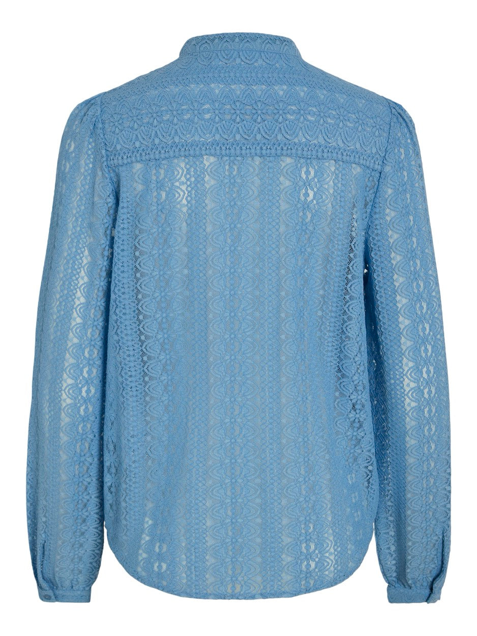 Vichikka Lace L/s Shirt- Noos - Lichtblauw