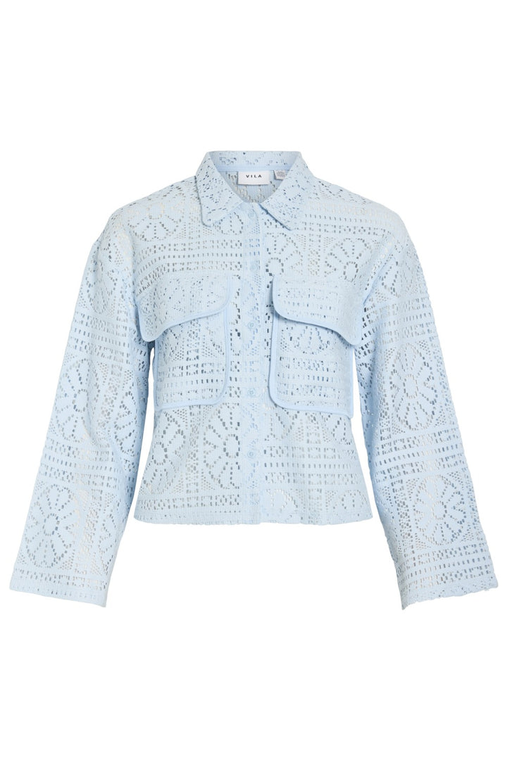 Vimerinda Crochet L/s Cardigan - Noos - Lichtblauw