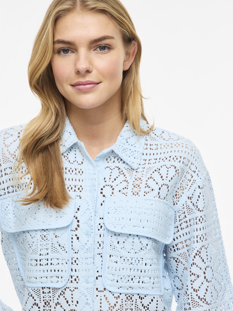 Vimerinda Crochet L/s Cardigan - Noos - Lichtblauw