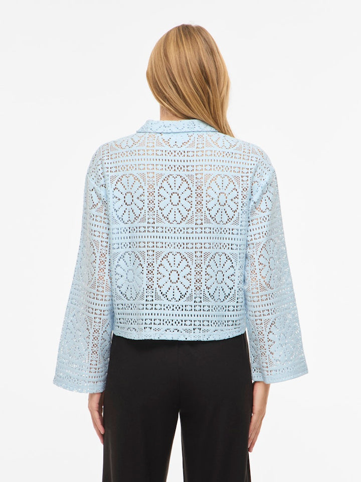 Vimerinda Crochet L/s Cardigan - Noos - Lichtblauw