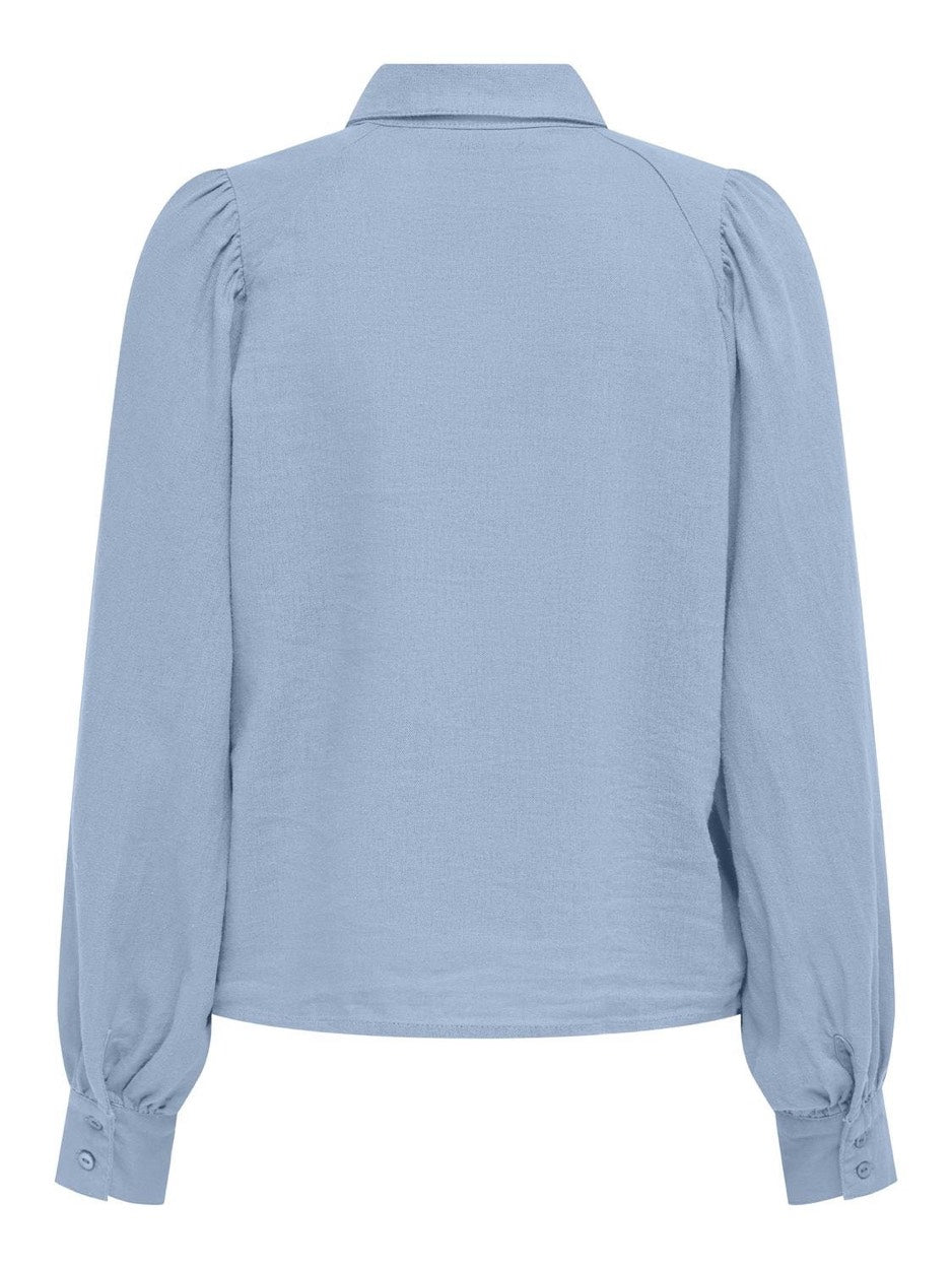 Onlcaro L/s Linen Bl Puff Shirt Cc - Lichtblauw