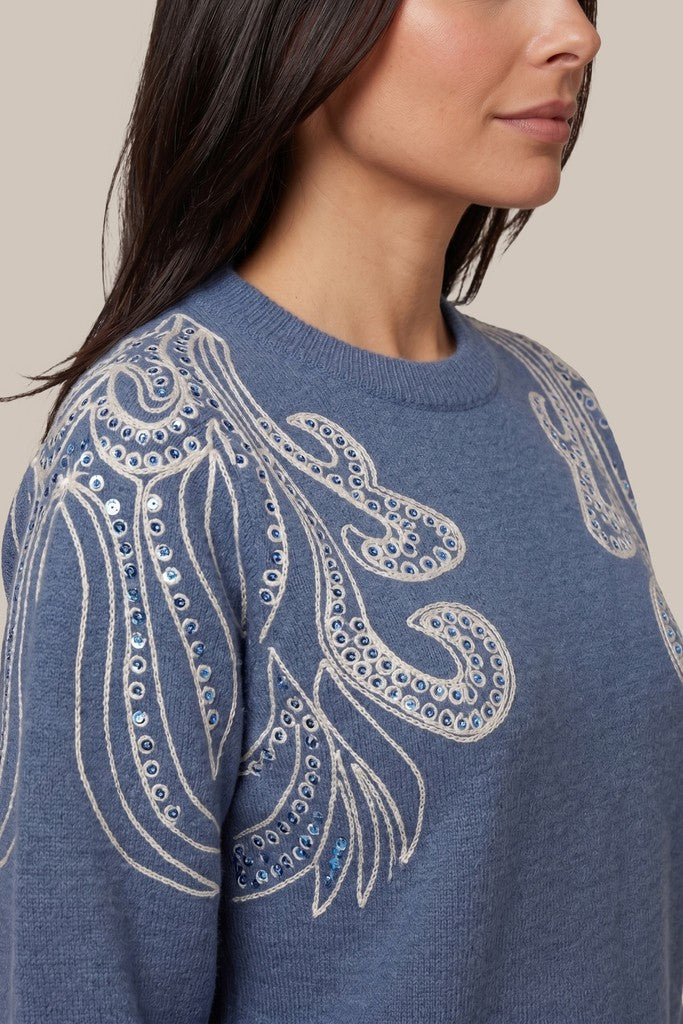 Lã­leã¡n Knitting Sweater - Blue Denim