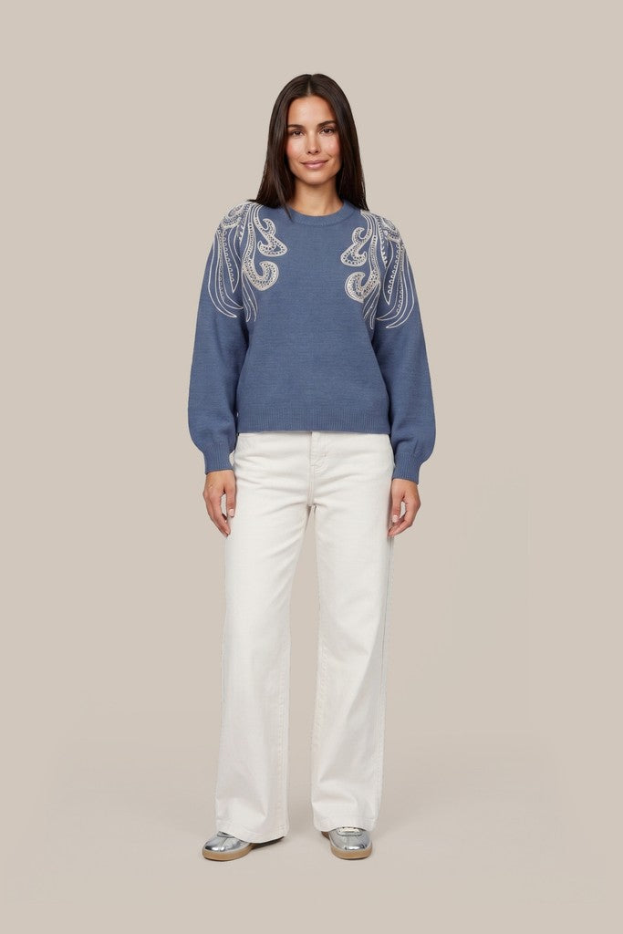 Lã­leã¡n Knitting Sweater - Blue Denim