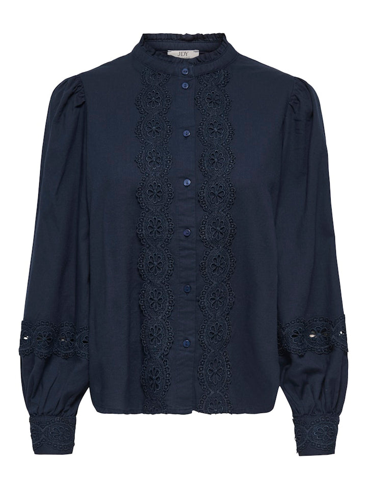 Jdyflo L/s Lace Shirt Wvn - Navy