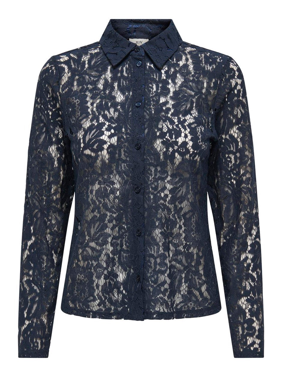 Jdyjulia L/s Lace Shirt Jrs - Navy