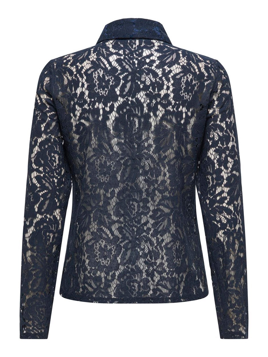 Jdyjulia L/s Lace Shirt Jrs - Navy