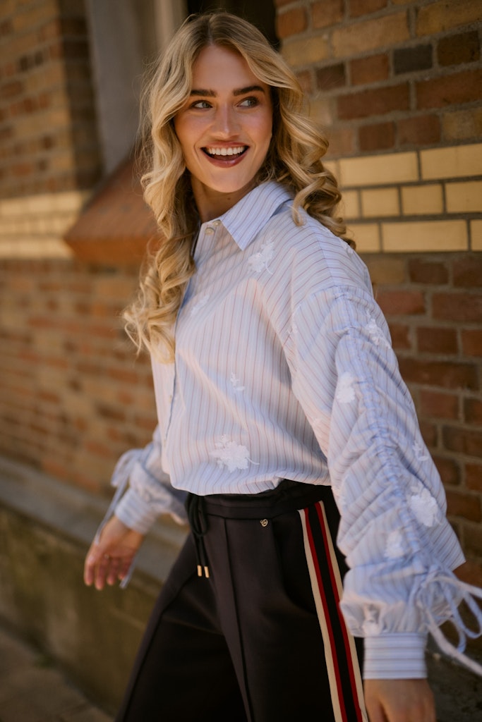 Rosa Blouse Stripe - Blauw Dessin