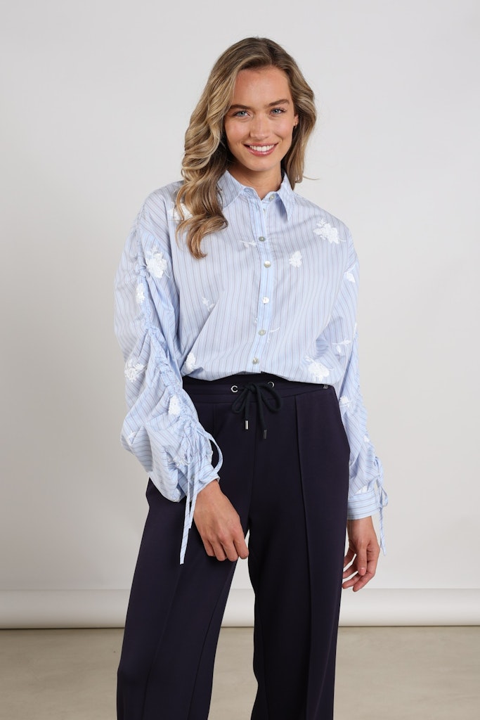 Rosa Blouse Stripe - Blauw Dessin
