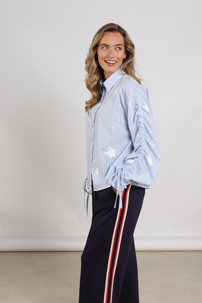 Rosa Blouse Stripe - Blauw Dessin