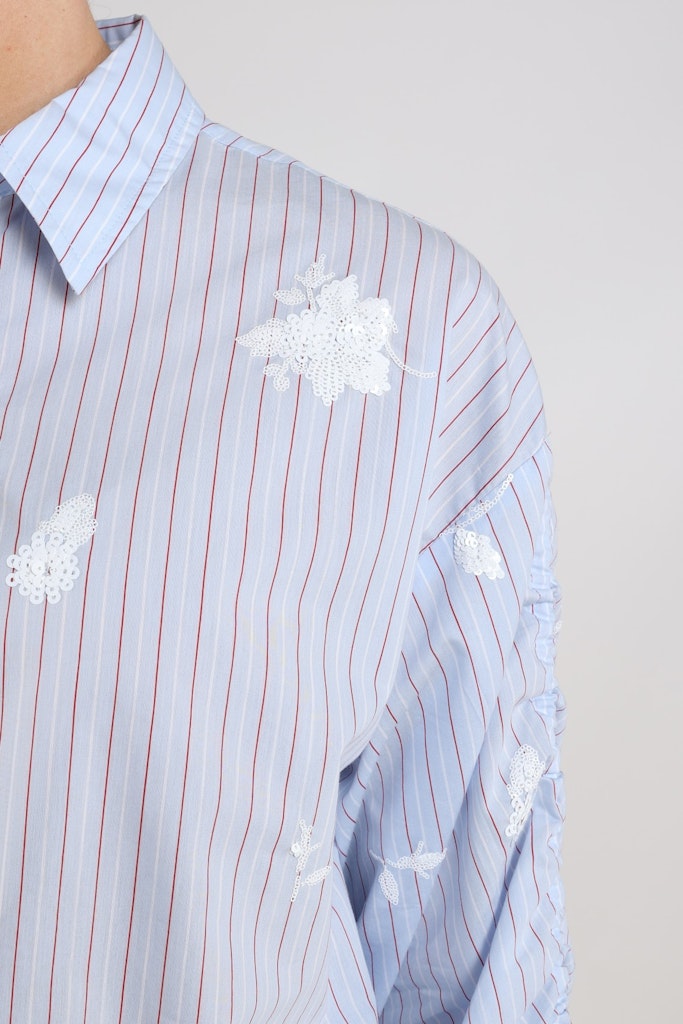 Rosa Blouse Stripe - Blauw Dessin