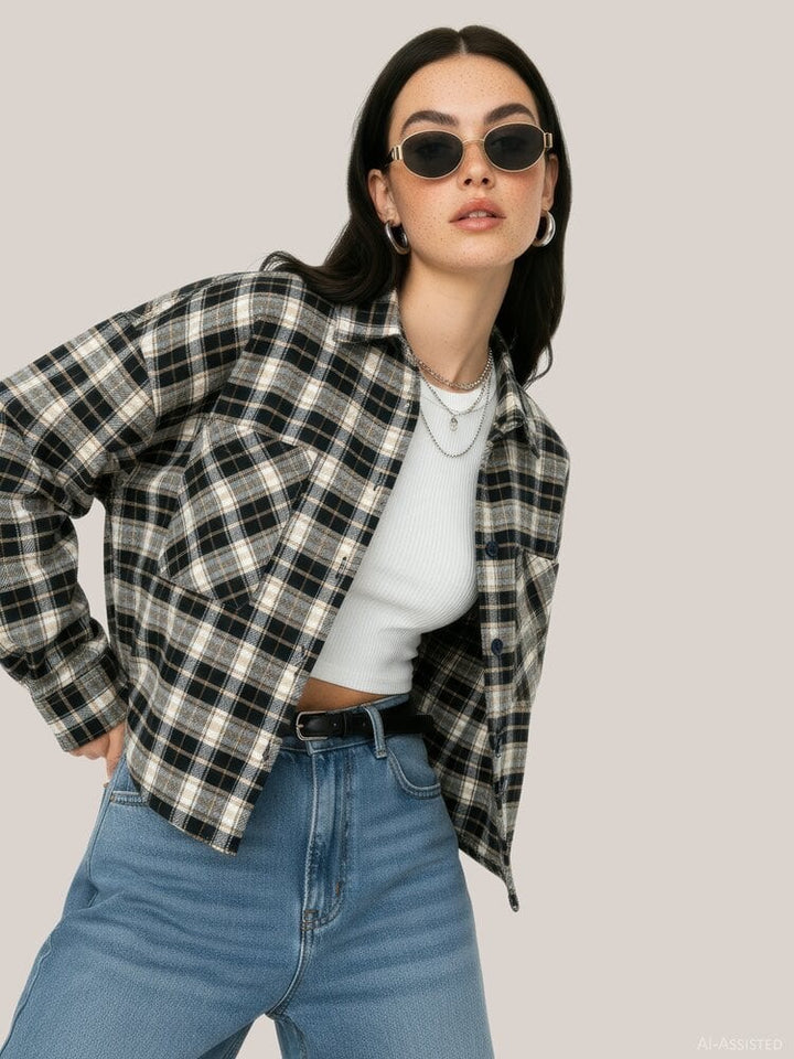 Hdnadia Ls Boxy Shirt - Blauw Dessin