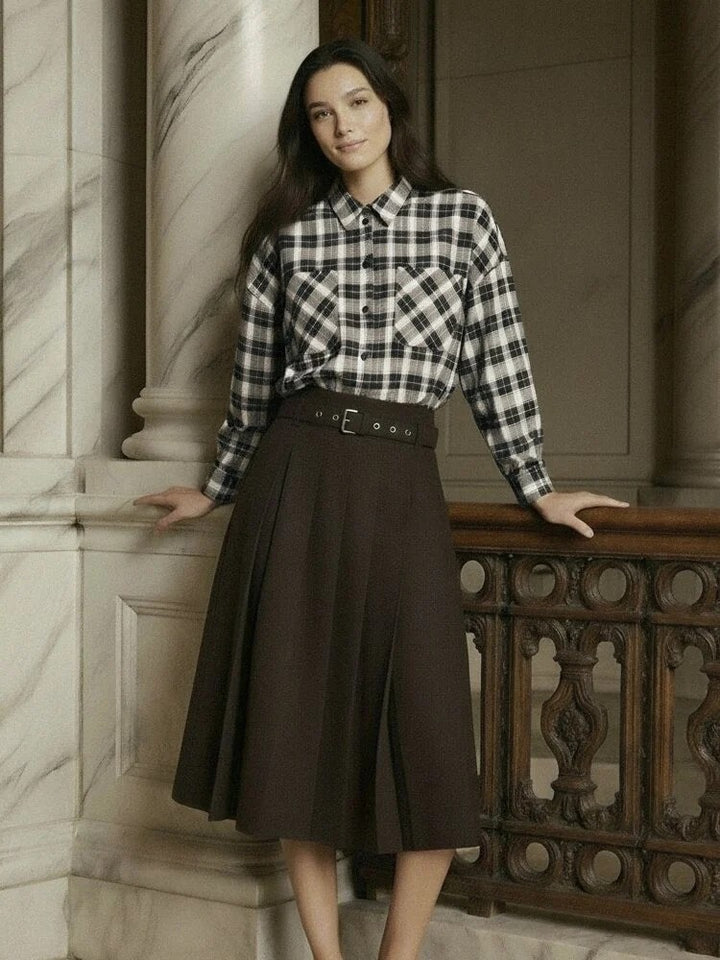 Hdnadia Ls Boxy Shirt - Blauw Dessin