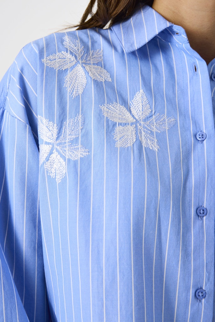 Streep Blouse - Blauw Dessin