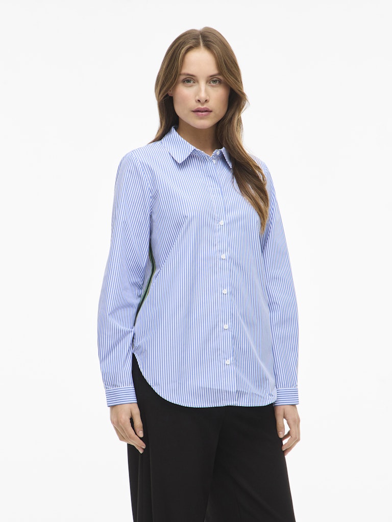 Vidoja Ls Striped Tape Shirt - Blauw Dessin