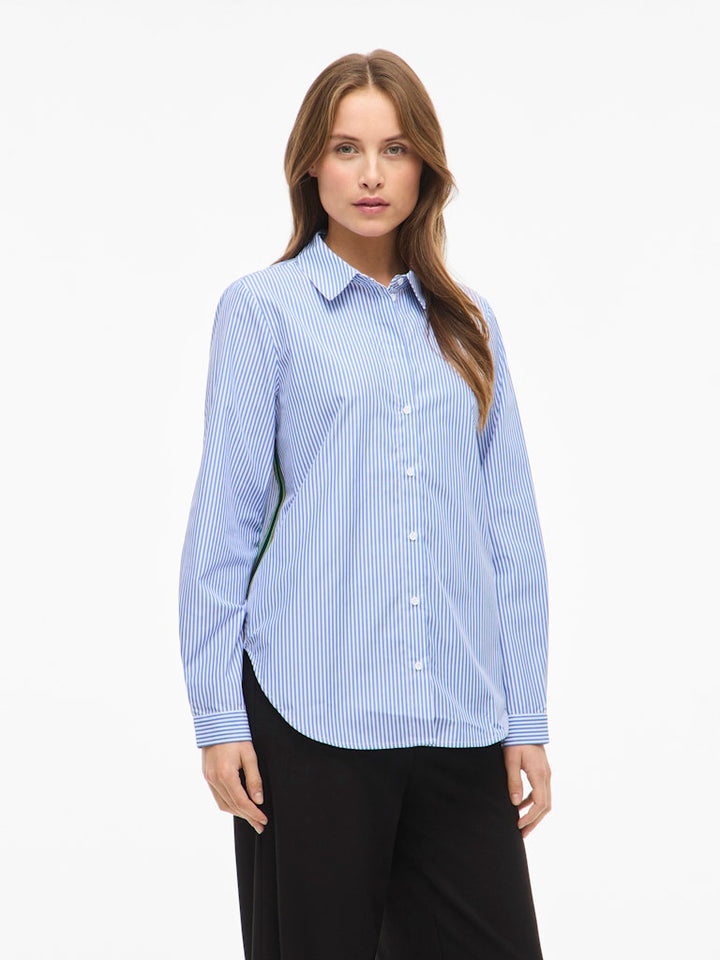Vidoja Ls Striped Tape Shirt - Blauw Dessin