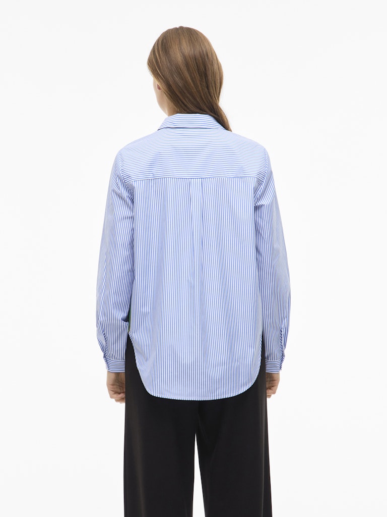 Vidoja Ls Striped Tape Shirt - Blauw Dessin