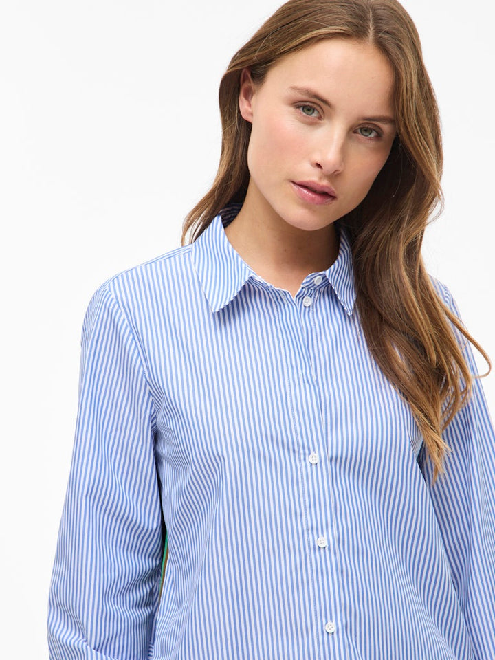Vidoja Ls Striped Tape Shirt - Blauw Dessin