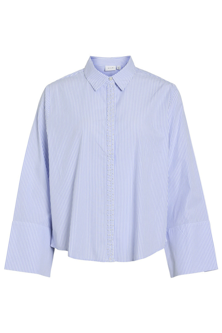 Vipilina L/s Striped Shirt/rc - Blauw Dessin