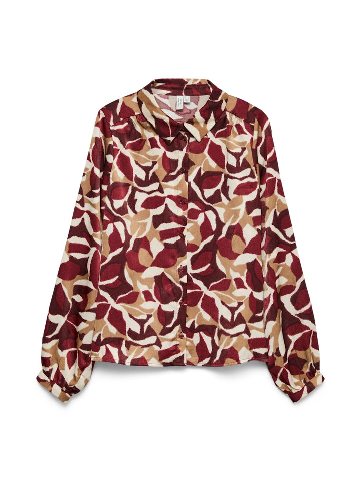 Vmgeodora Ls Shirt Wvn Lcs - Rood Dessin