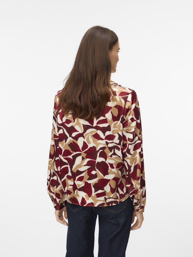 Vmgeodora Ls Shirt Wvn Lcs - Rood Dessin