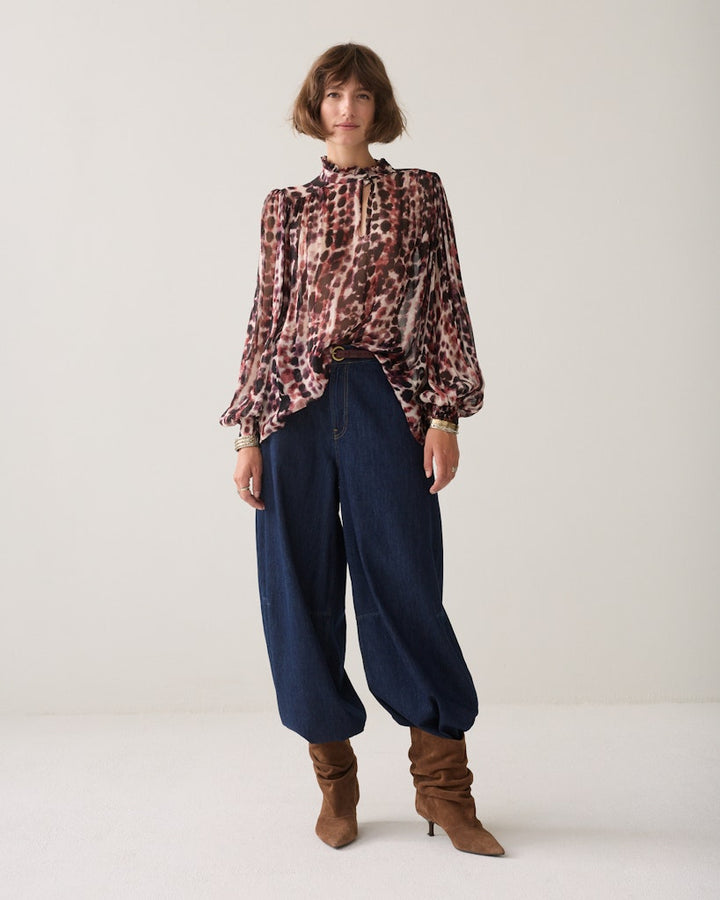 Blouse Mulyi Colour - Rood Dessin