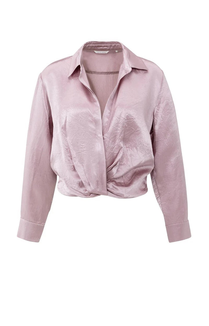 Cropped Satin Blouse - Lila