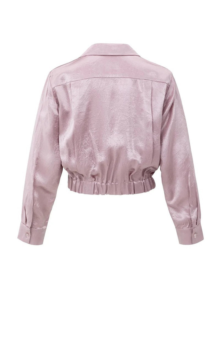 Cropped Satin Blouse - Lila