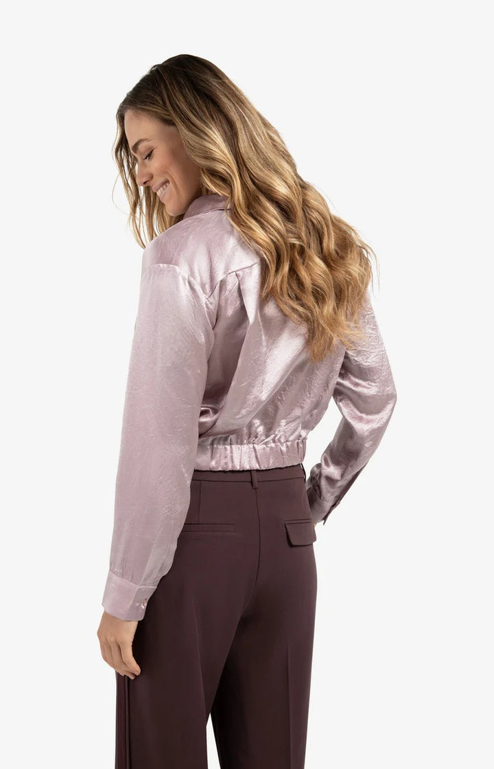Cropped Satin Blouse - Lila