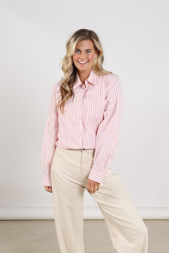 Nowi Blouse Stripe - Roze