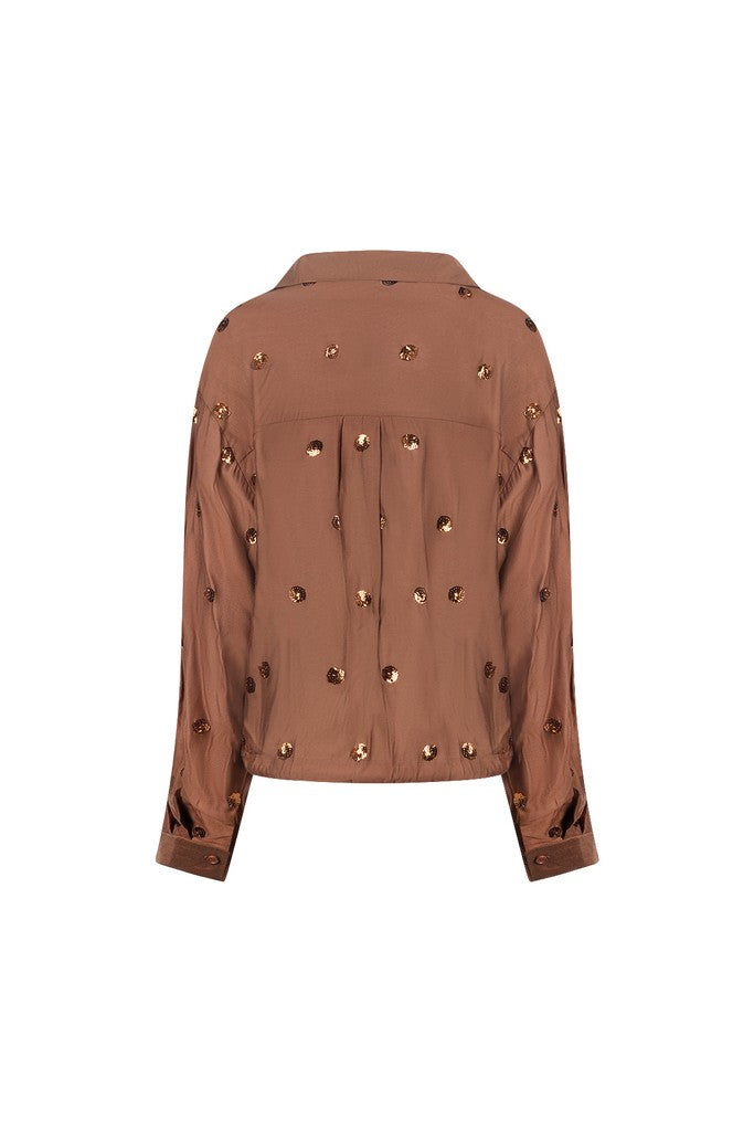 Anika Blouse Paillet - Bruin