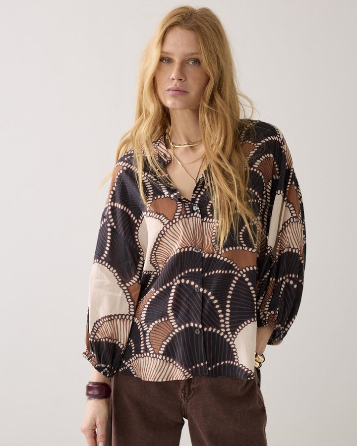 Blouse All Over - Bruin