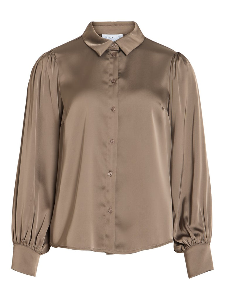 Vienna Ravenna L/s Balloon Shirt - Noos - Bruin