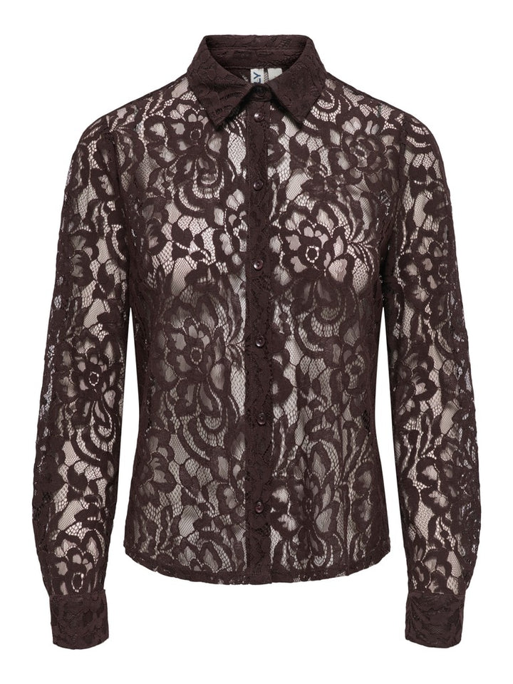 Onlbirun L/s Lace Shirt Wvn - Bruin