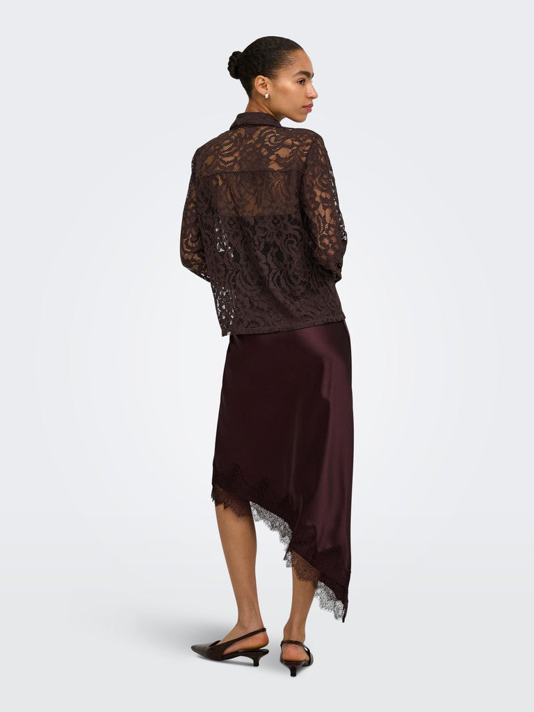 Onlbirun L/s Lace Shirt Wvn - Bruin
